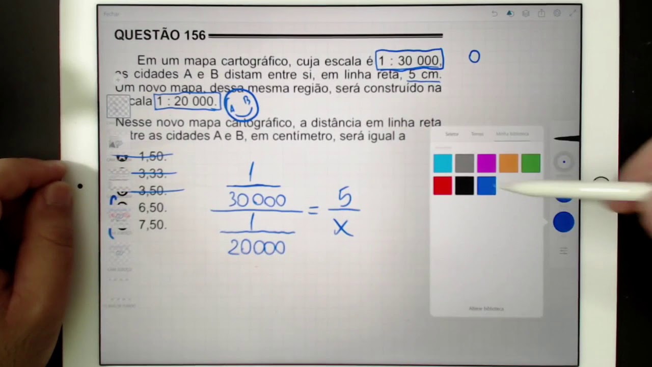 Enem 2016 Em Um Mapa Cartografico Cuja Escala é Educa 7135