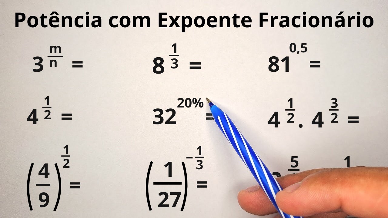 POTÊNCIA COM EXPOENTE FRACIONÁRIO | APRENDA COM ESSES 9 EXEMPLOS - Enem ...